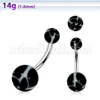 bndxh steel belly banana w acrylic balls w a windmill pattern