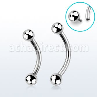 bnebin 316l steel eyebrow banana with threaded 3mm ball