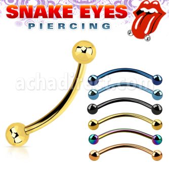 bnetbl anodized 316l steel snake eye banana with 3mm ball