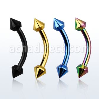 bnetne anodize 316l steel eyebrow banana w special shaped cone