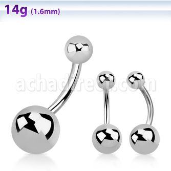 bng 316l steel belly banana with 5 8mm plain steel ball