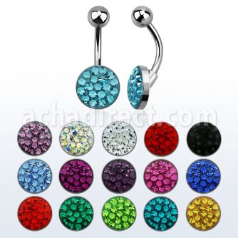 bnmtj16 316l steel belly banana w 10mm multi crystal lower disk