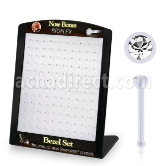 brac19 display w 120 bio flex nose bone w 2.5mm clear crystal