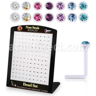 brac26 display w 120 bio  flex nose studs 2 2.5mm crystals
