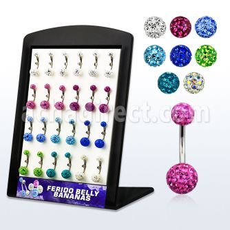 brbn6 316l steel belly banana with resin covered ferido ball