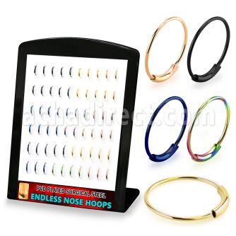 brend5 pvd plated 316l steel endless nose rings assorted