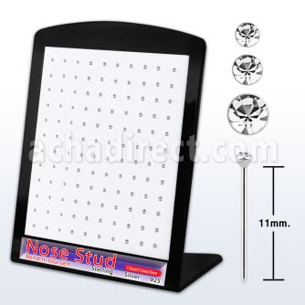 brnymc7 board w bend it yourself nose stud w mixed clear crystal