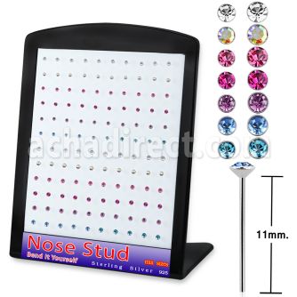 brnymm10 925 sterling silver nose studs round crystal tops