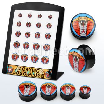 brpg162 board of acrylic double flared plug w king cobra head
