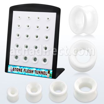 brpg189 display w of double flared ivory stone flesh tunnels