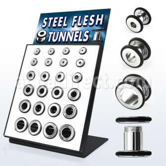 brpg89 board of screwfit flesh tunnel plug w rubber o ring