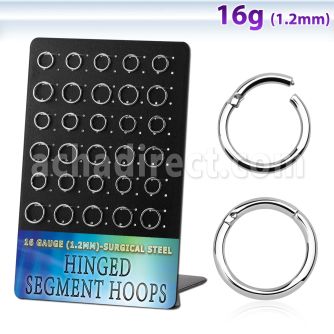 brsegh4 board w 30 316l steel hinged segment ring 16g