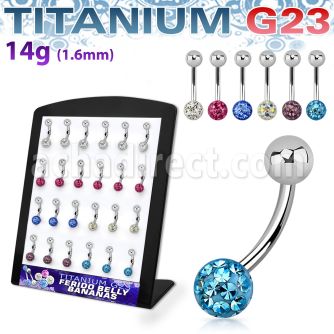 brubn4 titanium g23 belly banana w solid ferido crystal ball