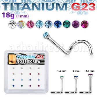 bxuns2 titanium g23 nose screw with bezel colored crystal top
