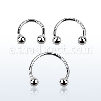 cb20b 316l steel circular barbell with two 3mm ball
