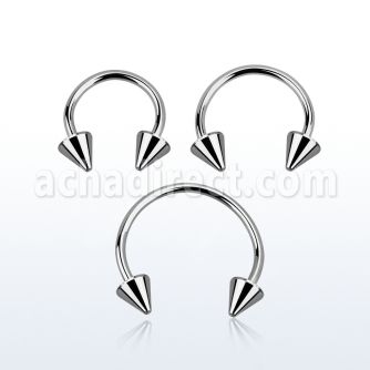 cb20cn 316l steel circular barbell 20g 0 8mm with 3mm cones