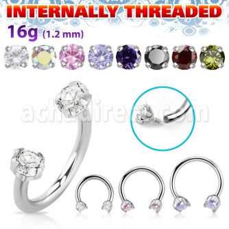 cbe2czin internally threaded steel circular barbell w 2 cz