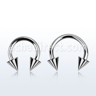 cbecn4 316l steel circular barbell 16g 1 2mm with two 4mm cones