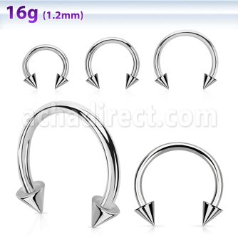 cbecn 316l steel circular barbell with two 3mm cones