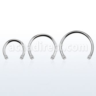 cbedi3l xxl 316l steel circular barbell, 16g w two 3mm dices