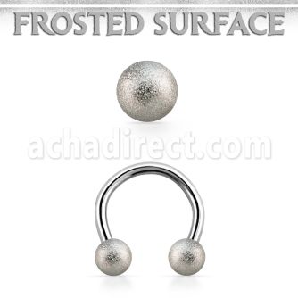 cbefo4 316l steel circular barbell w 2 4mm frosted steel balls