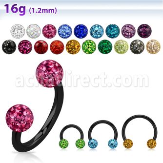 cbetf4 anodized 316l steel circular barbell with crystal ball