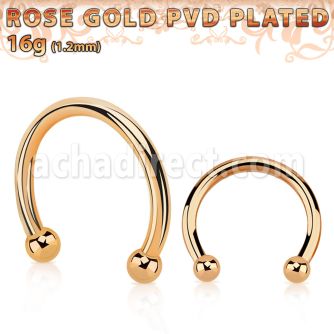 cbettb2 rose gold steel circular barbell w 2 2mm balls