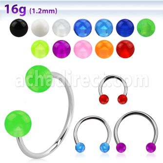 cbeuvb4l xxl steel circular barbell, 16g w 4mm uv balls