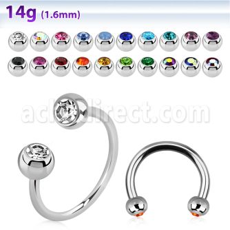 cbmjb4l xxl steel cbr, 14g w 4mm jewel balls w crystals