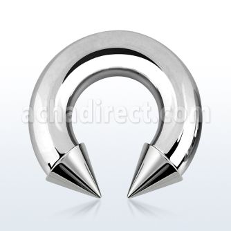 cbrcn0 316l steel 8mm circular barbell with threaded 10mm cones