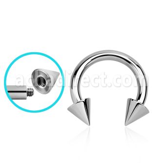 cbrcn10x 316l steel 2.5mm circular barbell with external 6mm cone