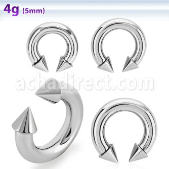 cbrcn4 316l steel 5mm circular barbell with internal 7mm cone