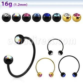 cbstjb5l xxl anodized steel cbr, 16g w 5mm jewel balls w crystals