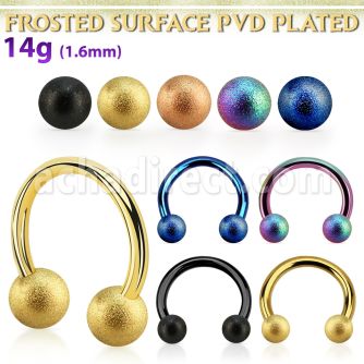 cbtfo4 anodized 316l steel circular barbell w 4mm frosted balls
