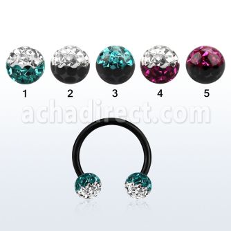 cbtfr5e anodized 316l circular barbell w 2 color crystal ball