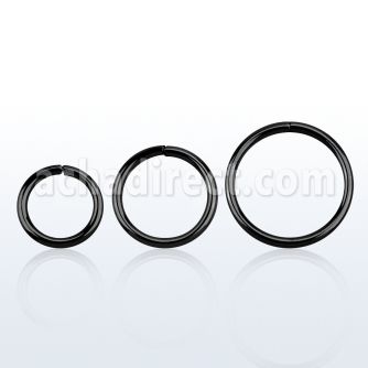 cpsel18 black plated 925 silver seamless ring 18g 1mm