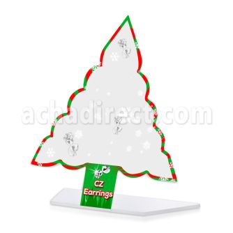 dac77 acrylic empty christmas tree display for ear stud pair