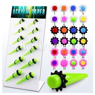 dapg83 board of acrylic tapers with fancy rubber o ring