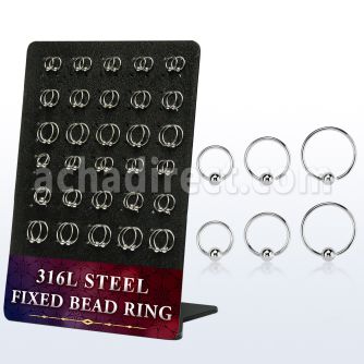 dbedr2 board w 60 316l steel fixed bead ring 20g 2.5 3mm ball