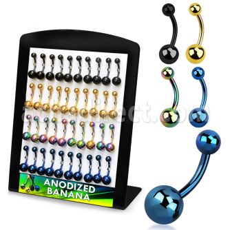 dbntg anodized 316l steel belly banana with 5 8mm ball