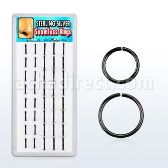 dnsm39 display box w 18k black plated silver seamless nose ring