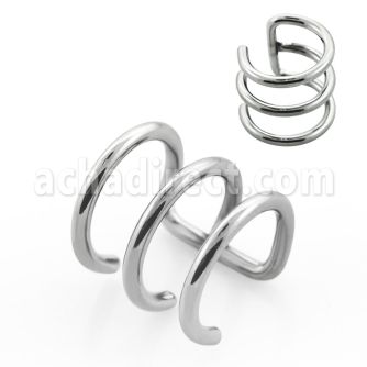 ecf3 surgical steel clip fake helix triple hoop