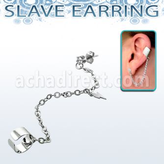 erzdld18 stainless steel cz ear stud w helix clip lightning 