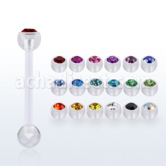 fbbajb5 bioflex tongue barbell w 5mm top jewel ball