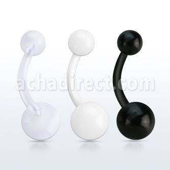 fbnuv bioflex belly banana, 14g (1.6mm) with 5 8mm ball