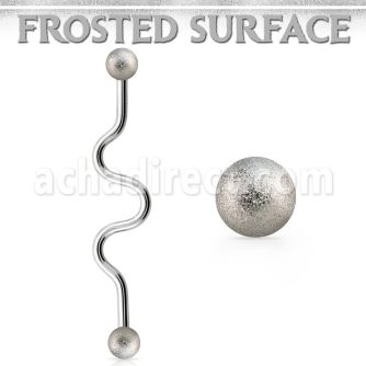 inafo5 316l steel industrial zig zag barbell frosted steel ball