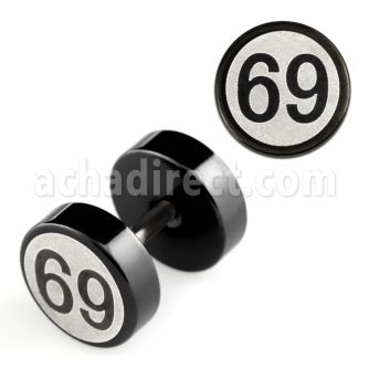 ipls10 black anodized fake plug with 69 logo on one side