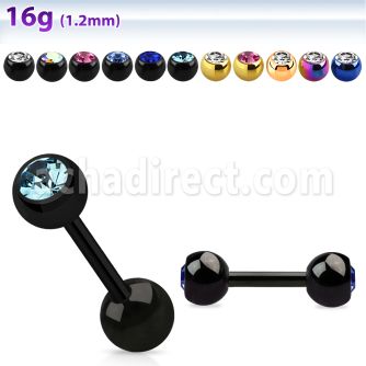 iptjb5 anodized 316l steel fake plug w two 5mm jewel ball