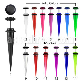ivtp acrylic fake taper with o rings in uv solid colors