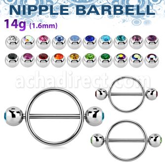 jbnpe6 316l steel round nipple shield w 2 6mm jewel balls